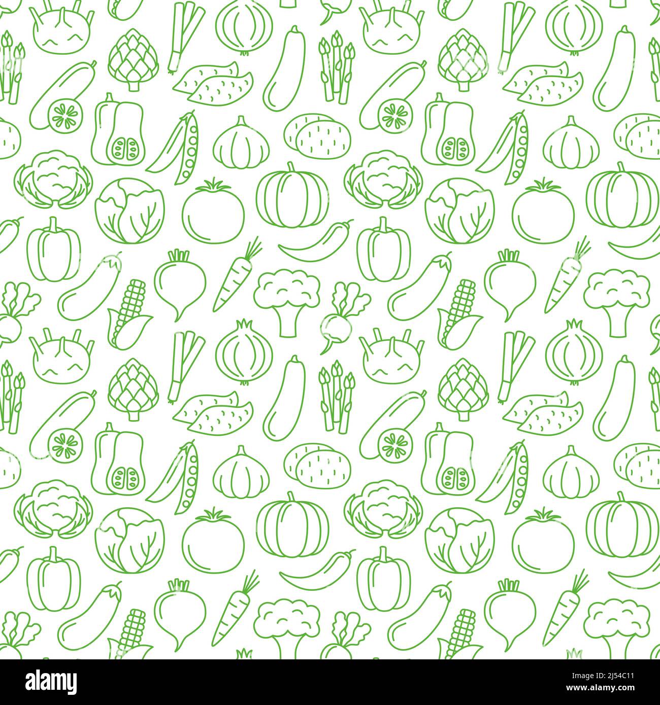 Seamless pattern with icons of vegetables, vector illustration Stock ...