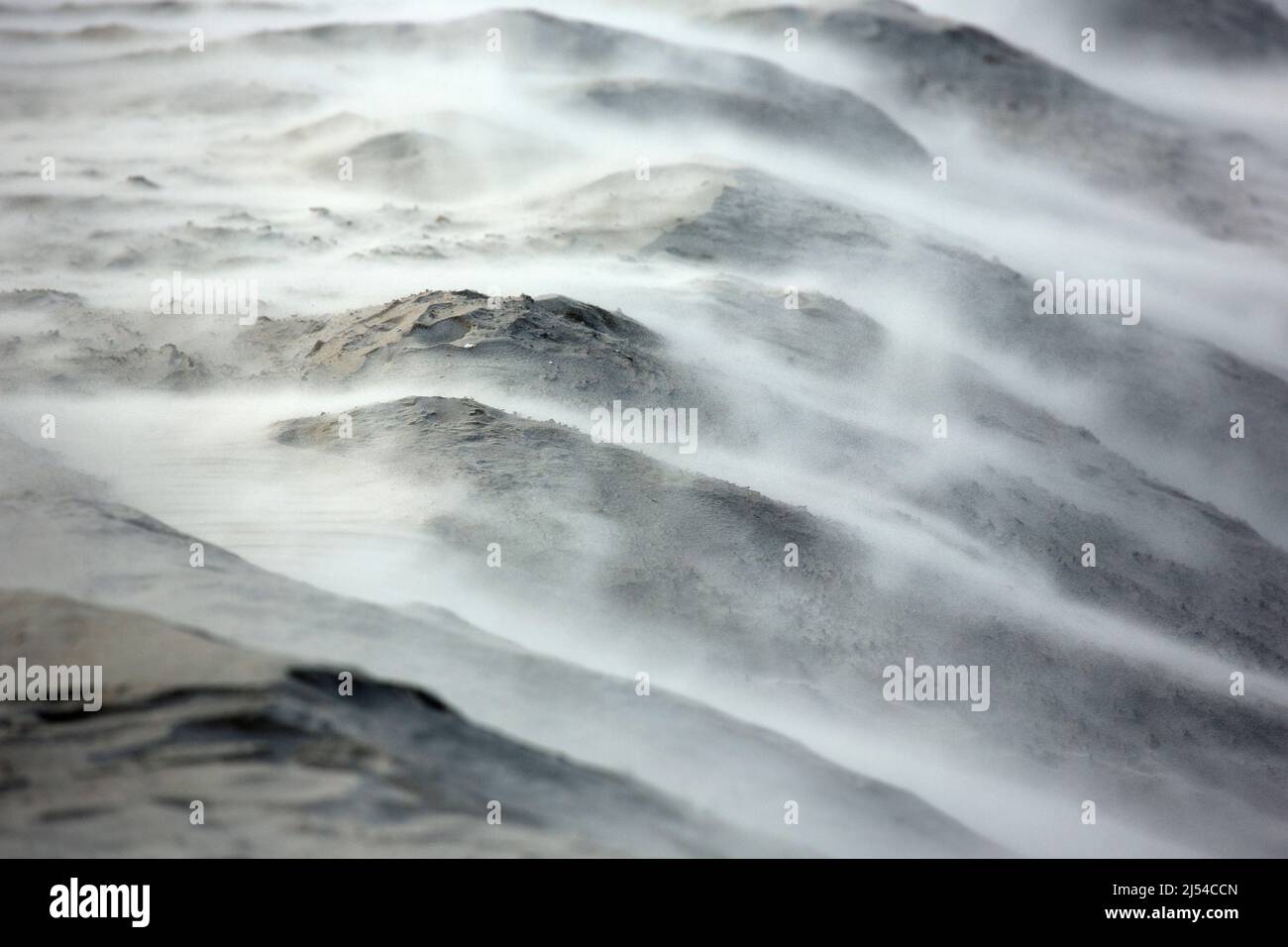 storm on the sandy beach, Hurricane Eunice, Zeynep, 02/18/2022, Belgium, West Flanders, Nieuwpoort Stock Photo