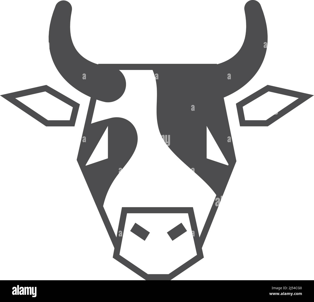 Cow face icon. Dairy product logo. Cattle symbol Stock Vector