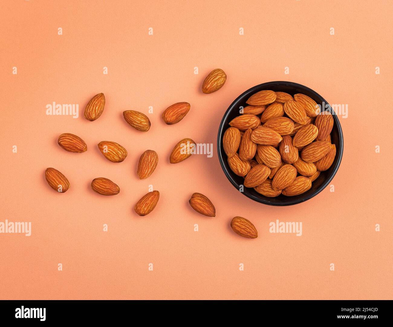 Prunus dulcis Organic peeled almonds in the bowl Stock Photo Alamy