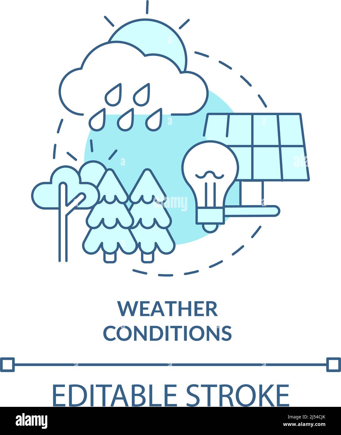 Weather conditions turquoise concept icon Stock Vector