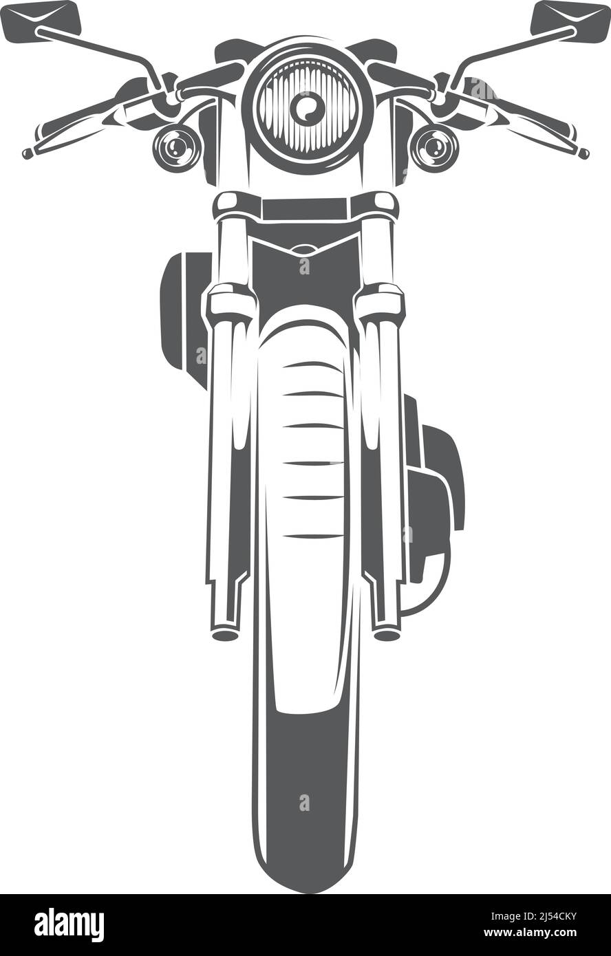 Motorbike front side. Bike logo. Fast ride symbol Stock Vector