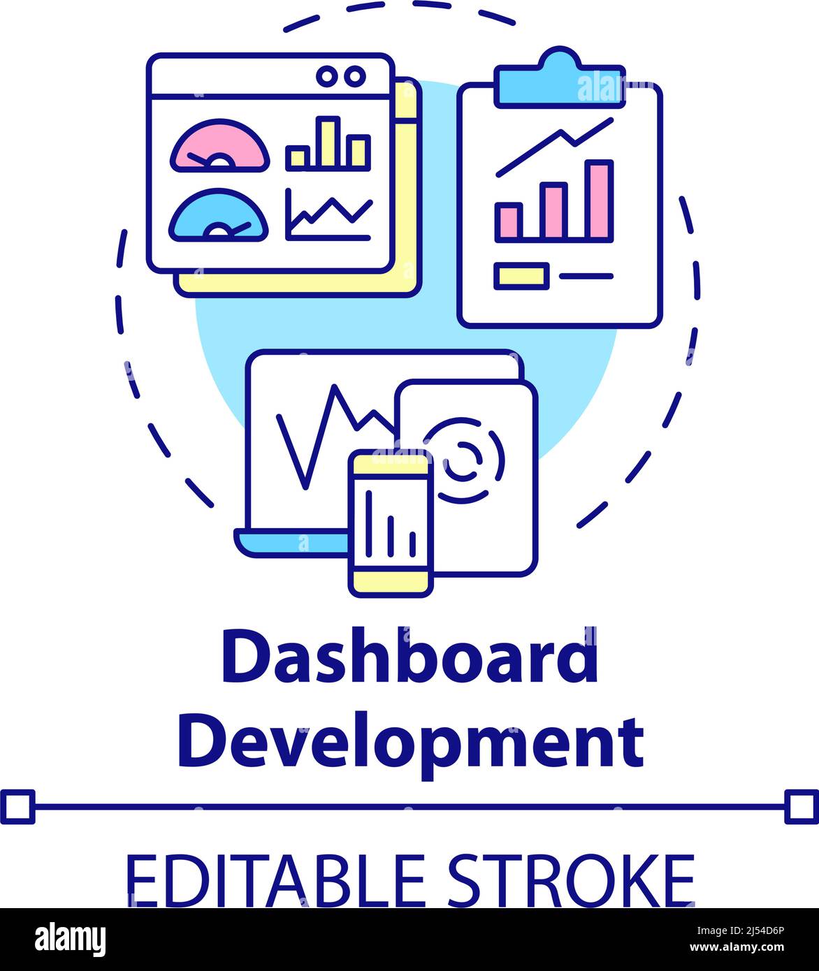 Dashboard development concept icon Stock Vector Image & Art - Alamy