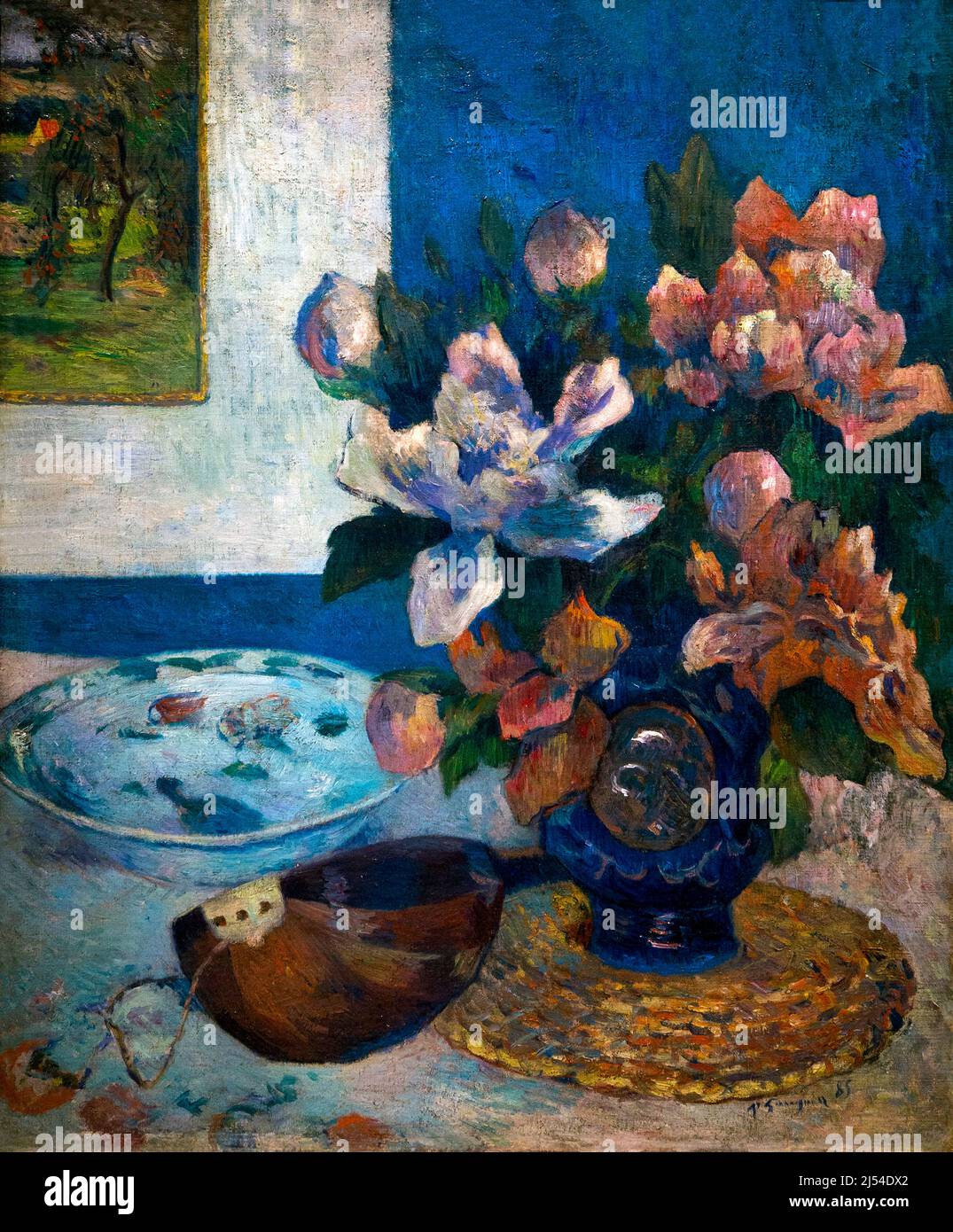 Still life with mandolin, Nature morte a la mandoline, Paul Gauguin, 1885, Musee D'Orsay, Paris, France, Europe Stock Photo