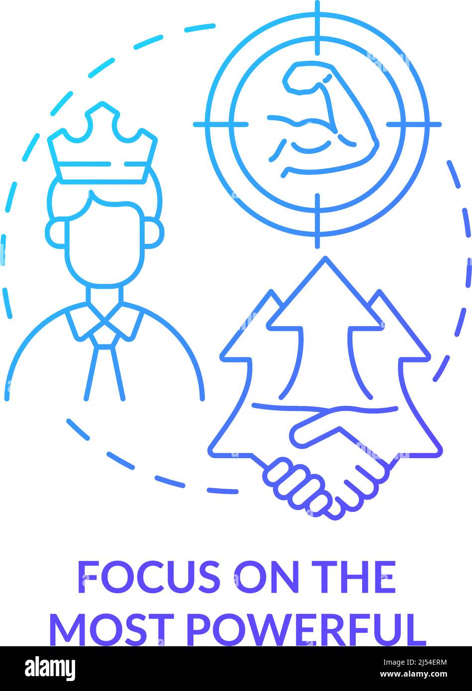 Focus on most powerful blue gradient concept icon Stock Vector