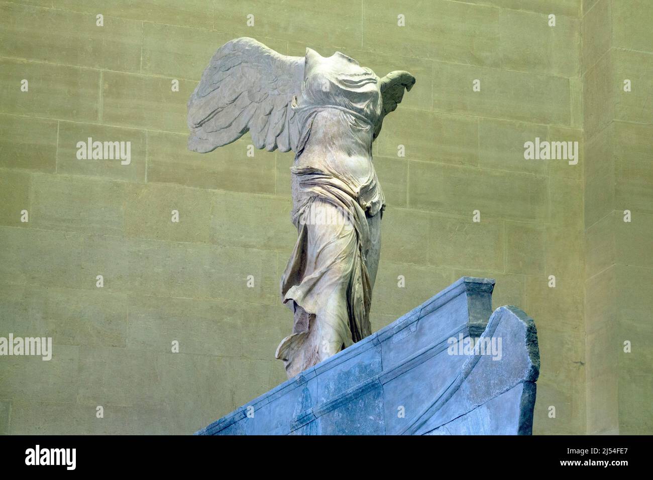Winged Victory of Samothrace, Ancient Greek Marble Sculpture, Musee du Louvre, Paris, France Stock Photo