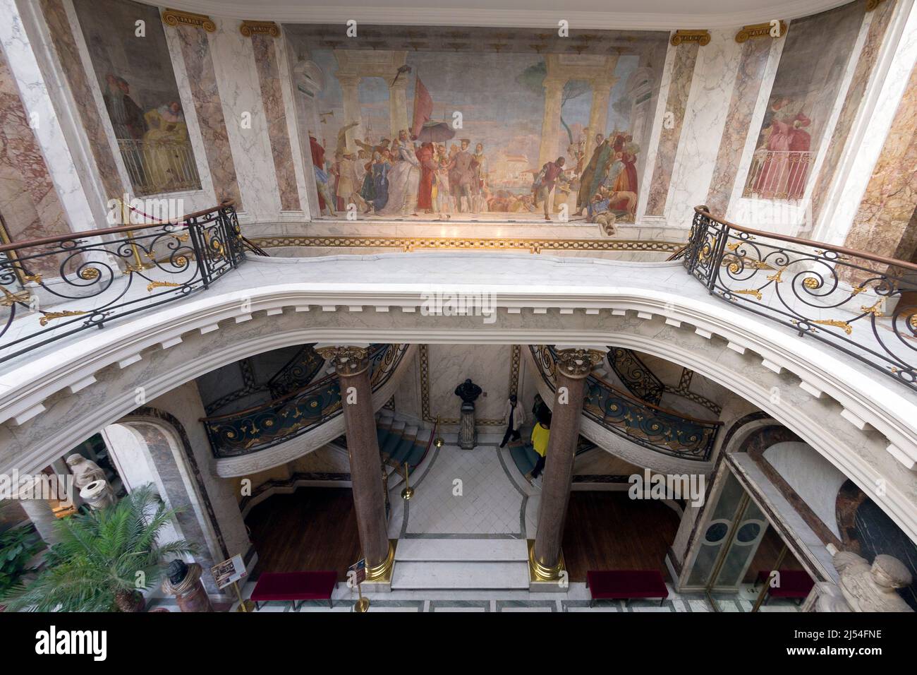 Tiepolo Staircase, Reception of Henry III at the Villa Contarini, by Giambattista Tiepolo, 1745, Musee Jacquemart-Andre, Paris, France, Europe Stock Photo