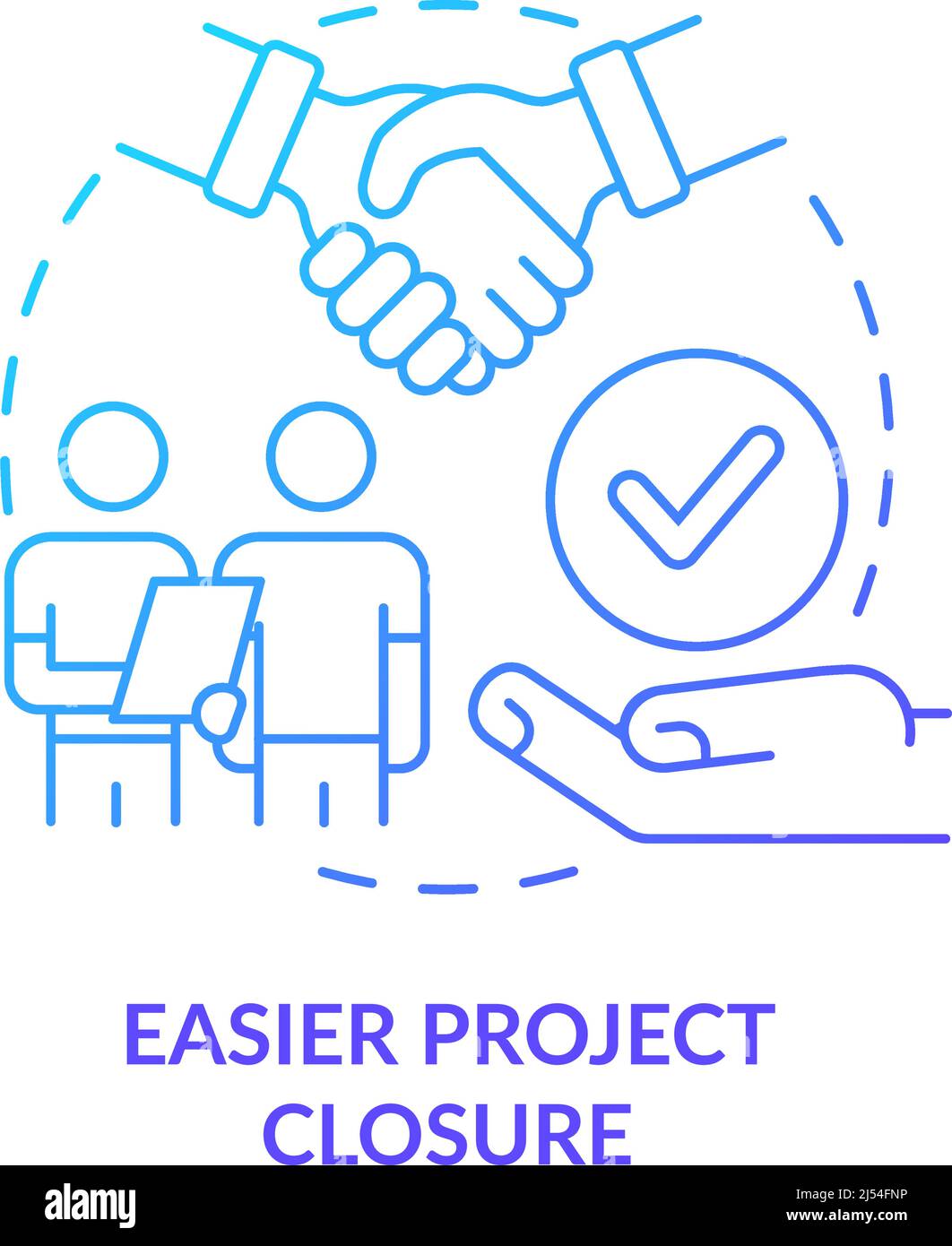 Easier project closure blue gradient concept icon Stock Vector Image ...