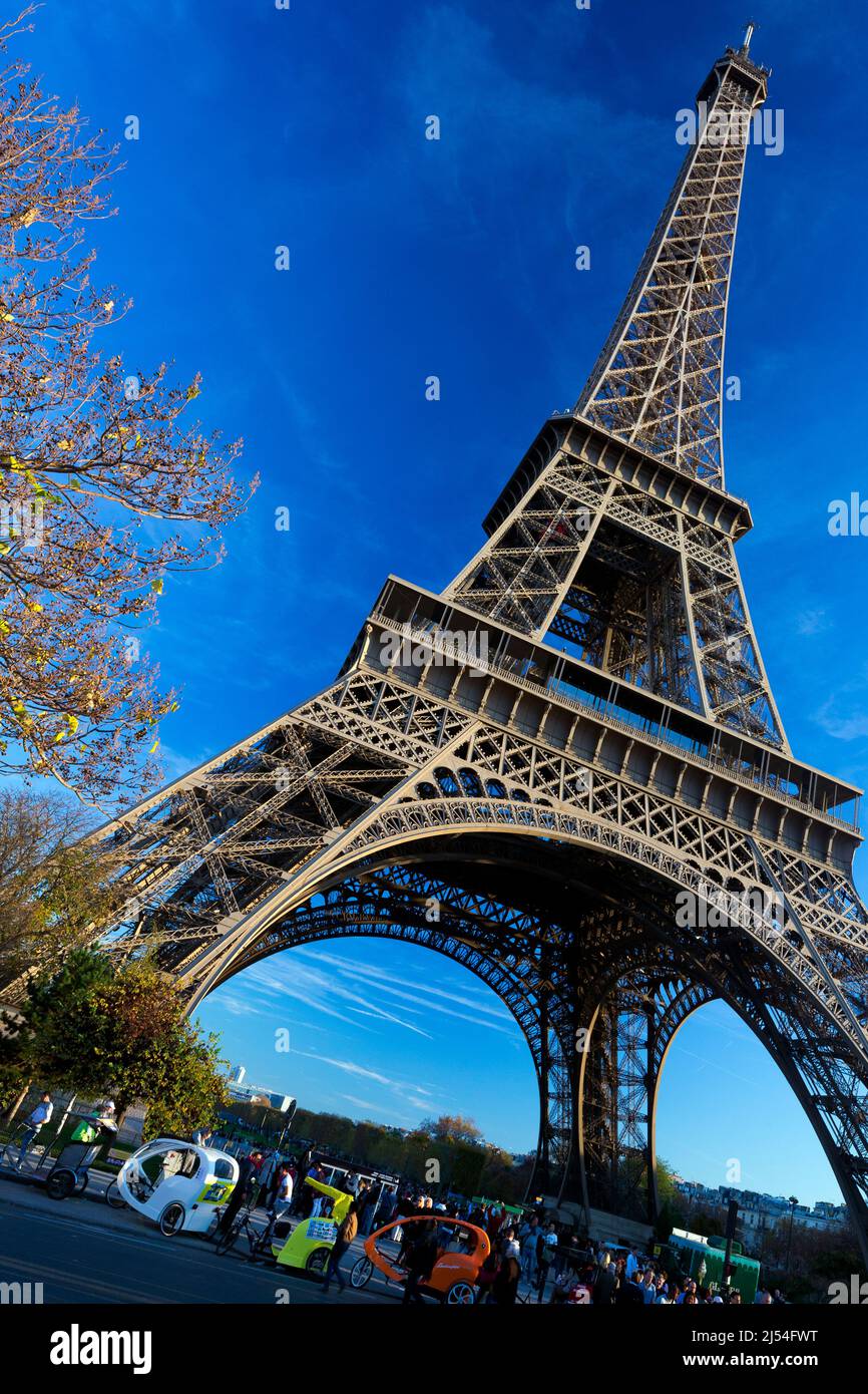 Eiffel Tower in autumn, Paris, France, Europe Stock Photo