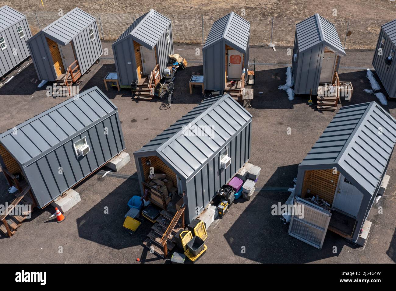Denver, Colorado Tiny houses, built by the Colorado Village Collaborative for the homeless