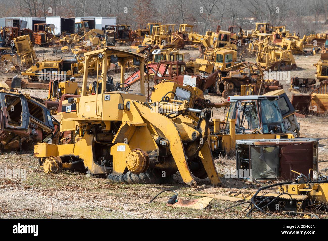Montier, Missouri A junkyard for Caterpillar construction equipment