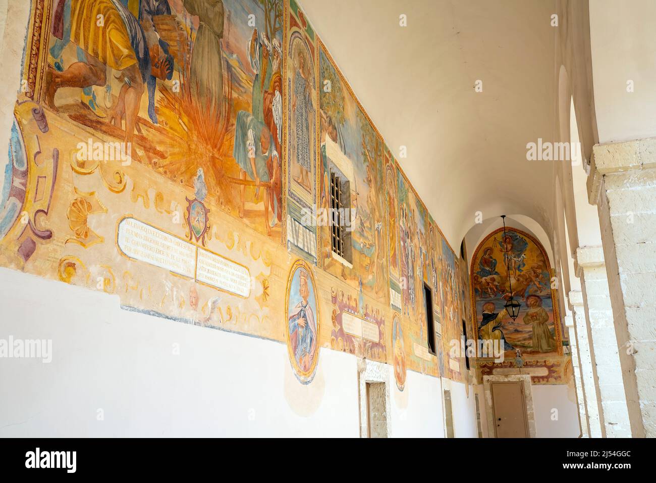 Cloister in Basilica di Santa Caterina d'Alessandria, Galatina, Puglia, Italy. Stock Photo