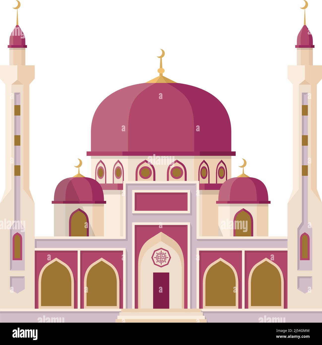 Cartoon mosque. Islamic building. Arabian building icon Stock Vector