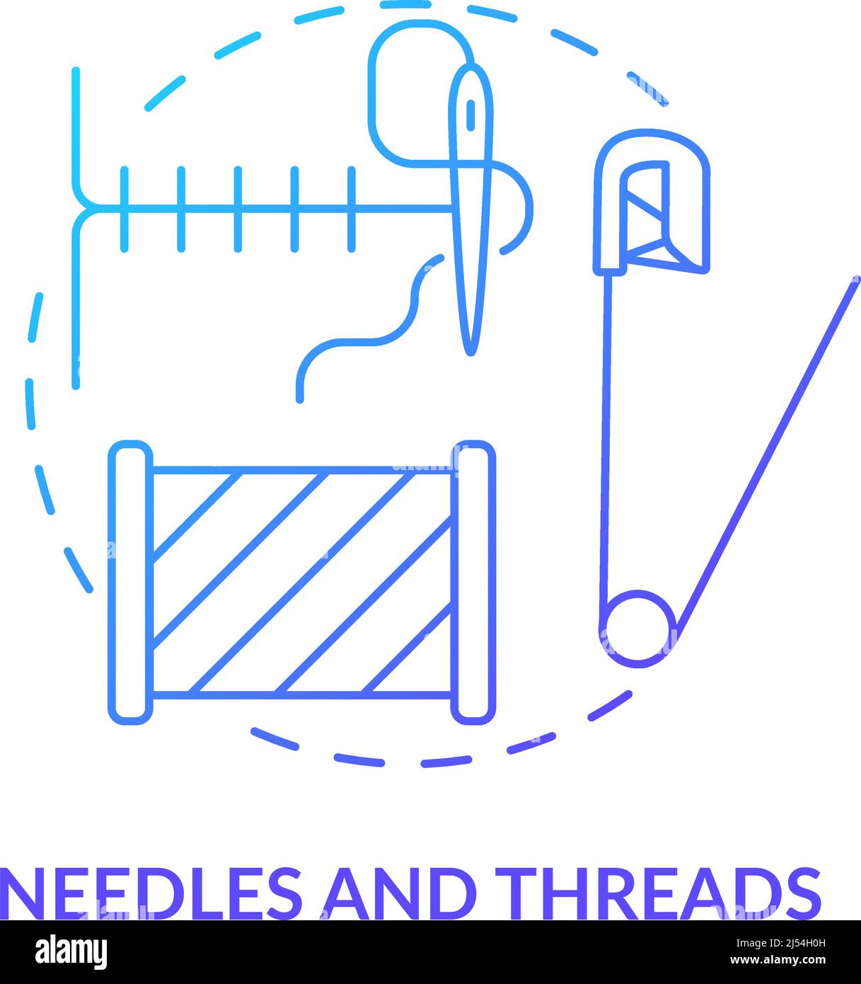 Needles and threads blue gradient concept icon Stock Vector Image & Art ...