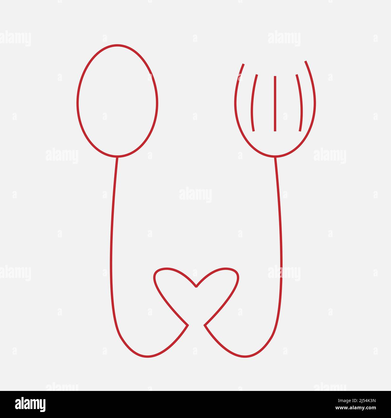 illustration vector design of food love logo Stock Vector