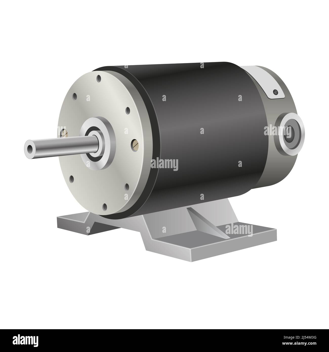 Illustration of the electric motor  side view Stock Photo