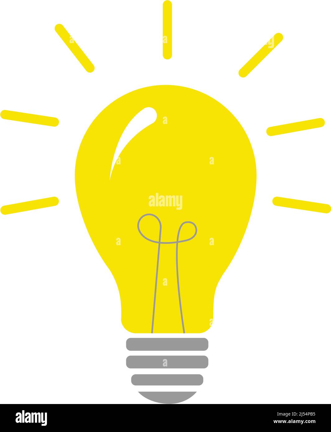 illustration of yellow light bulb on white,stock image Stock Vector