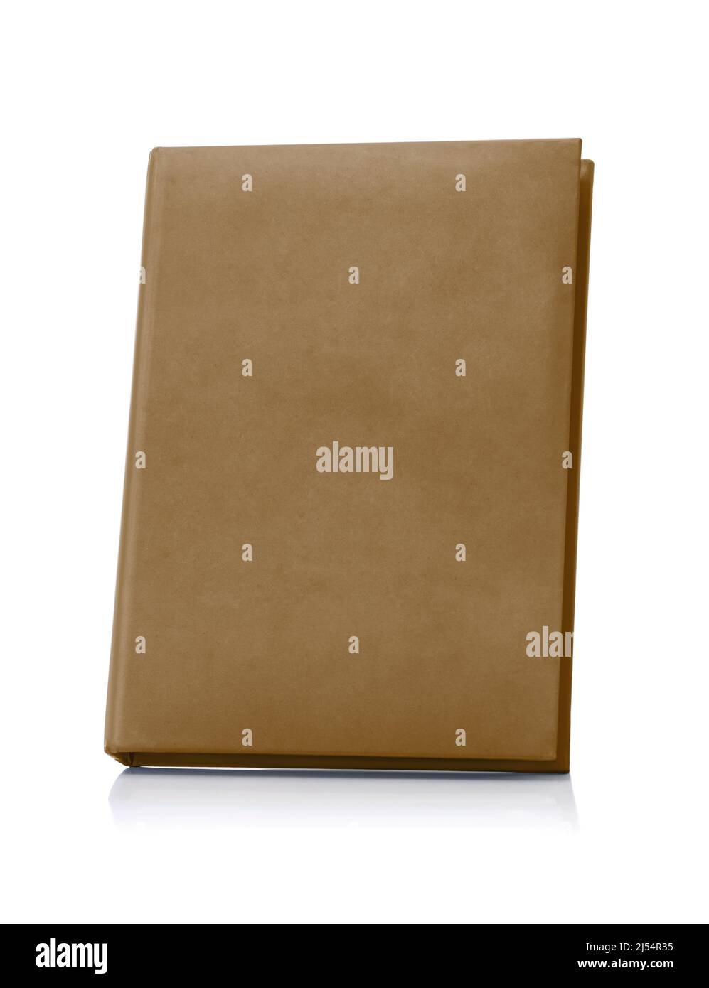 A Brown Hard Cover Notebook Isolated on White Background Stock Photo