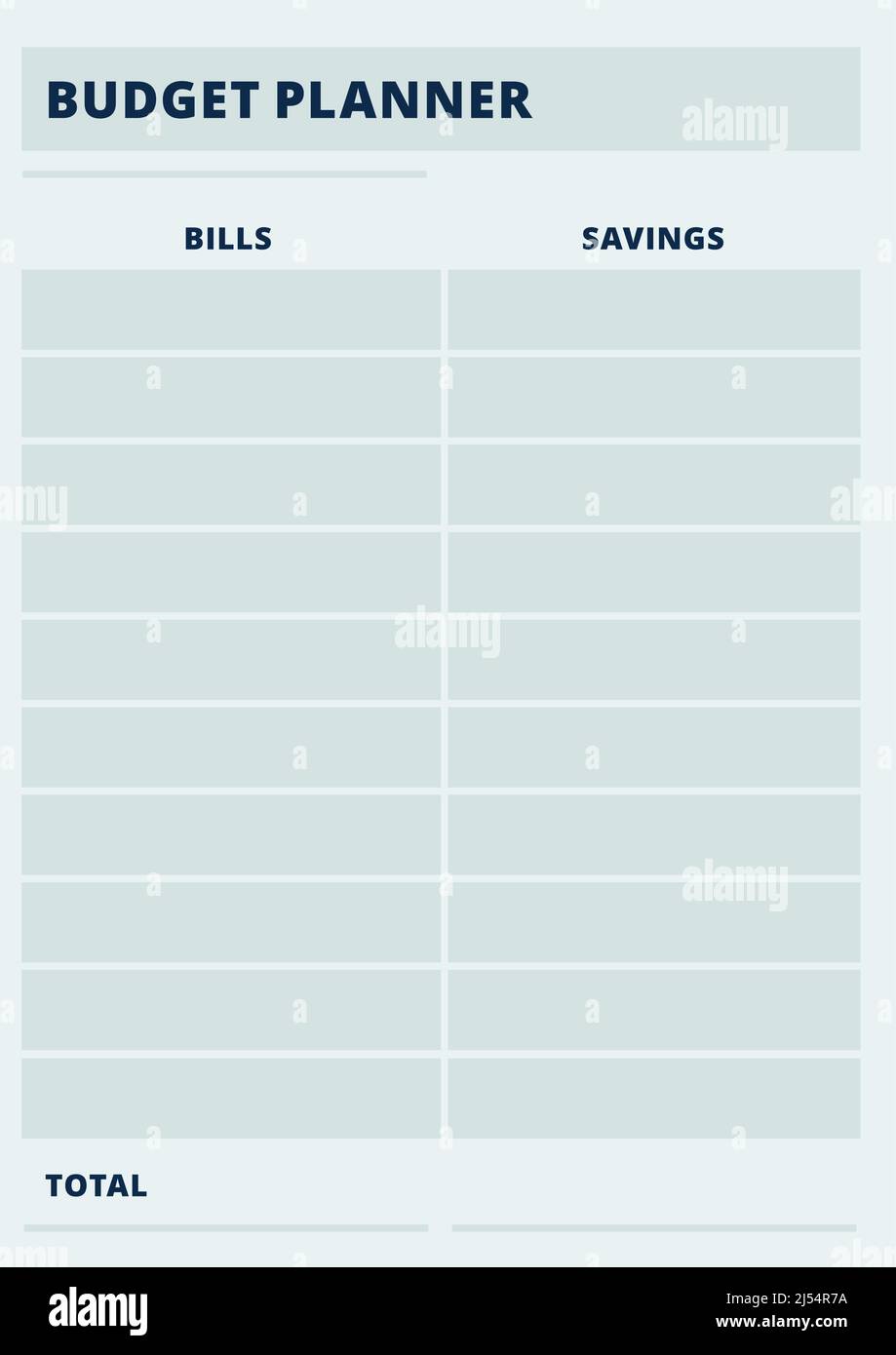 Budget planner page. Printable money tracker sheet Stock Vector Image ...