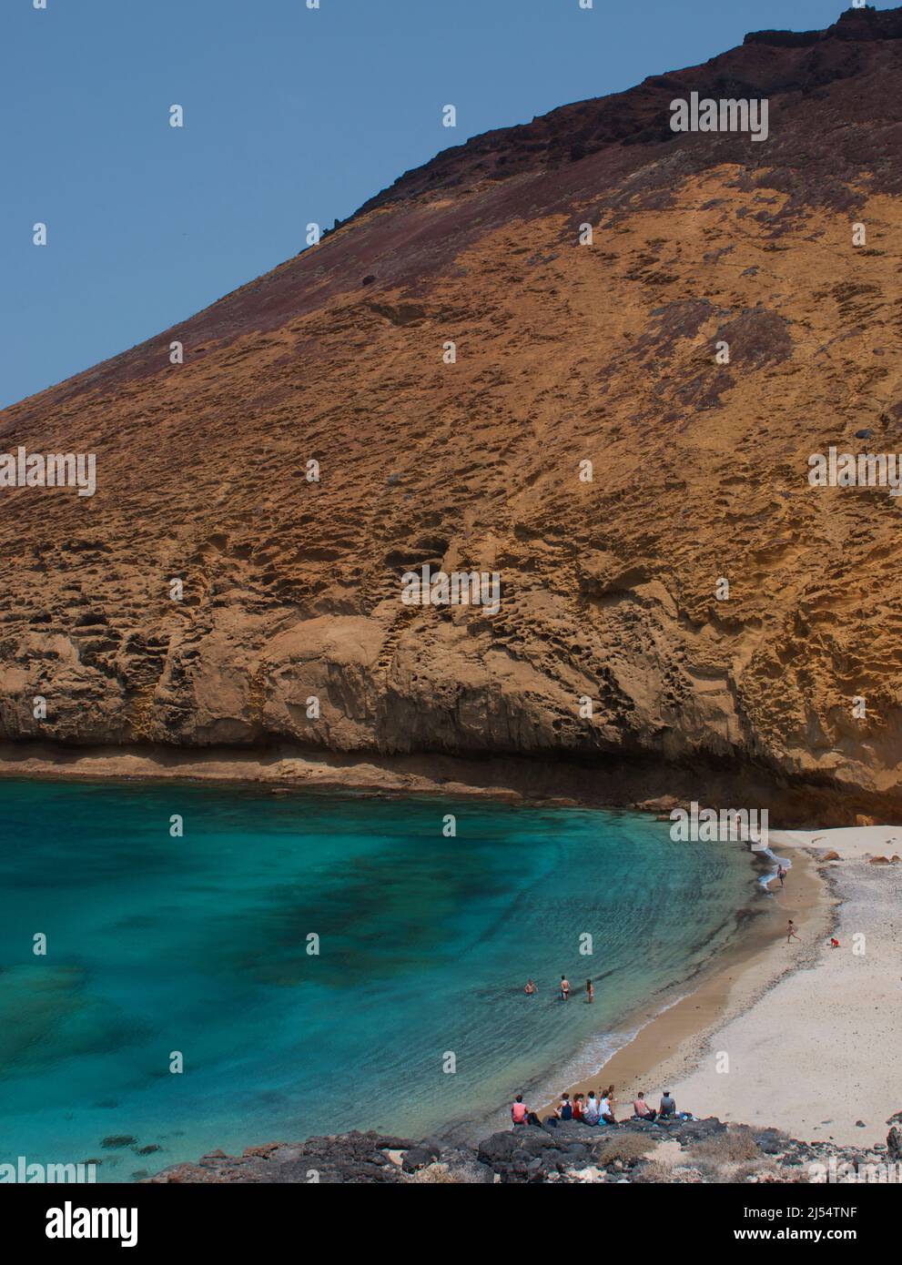 Scenic view of crystal water in La Graciosa island, Canarian islands Stock Photo