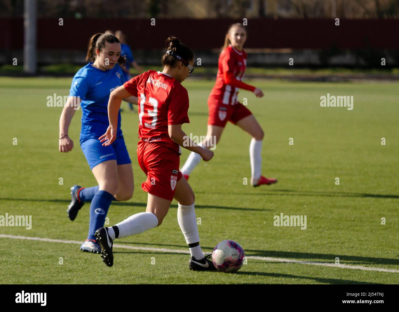 Women football match Stock Photo