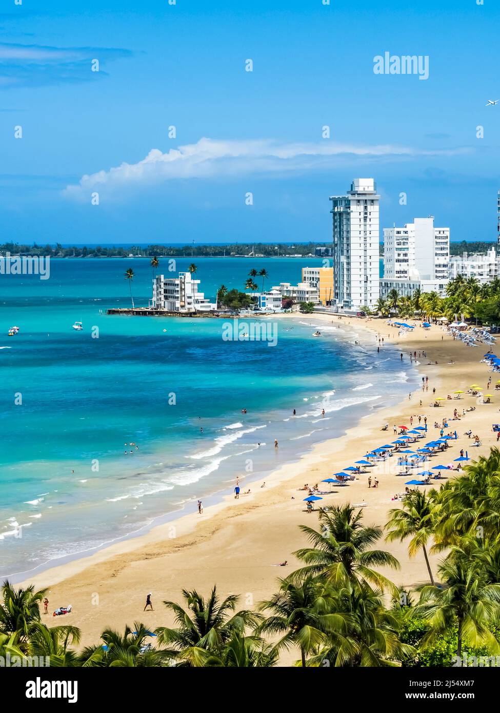 Isla Verde Beach on the Atlantic Ocean in the Metropolitan Area of San Juan in Carolina Puerto