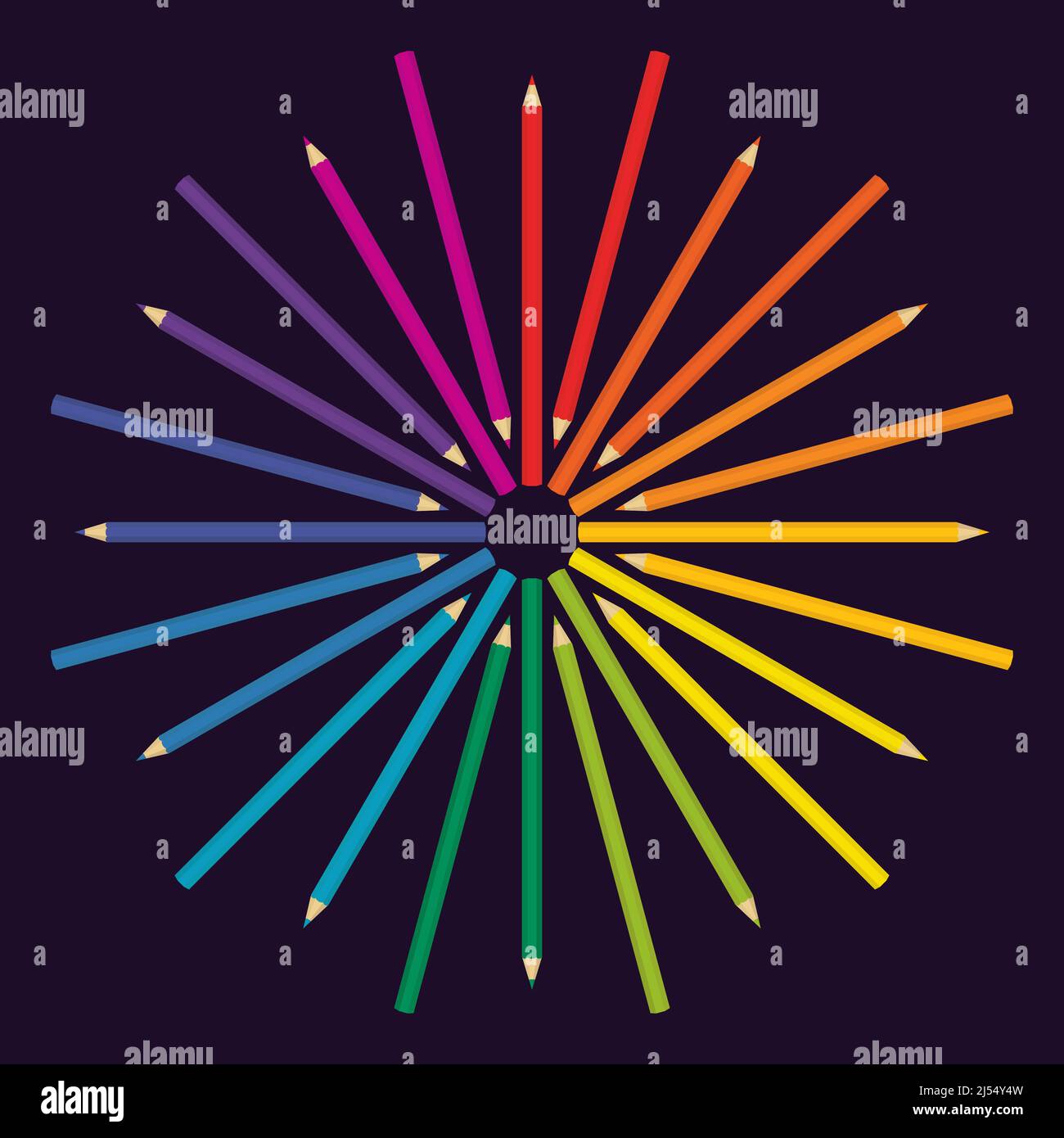 Abstract color wheel. Creative colour pencils. Stock Vector