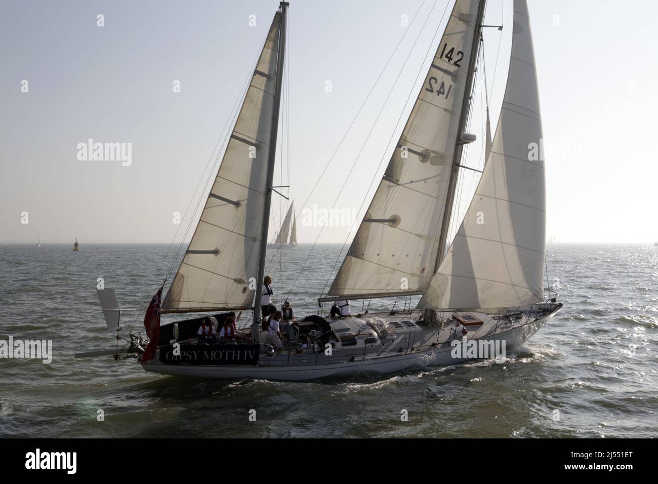 Classic yacht Gipsy Moth IV during the annual ASTO Small Ships race, Cowes 1 October 2011 Stock Photo