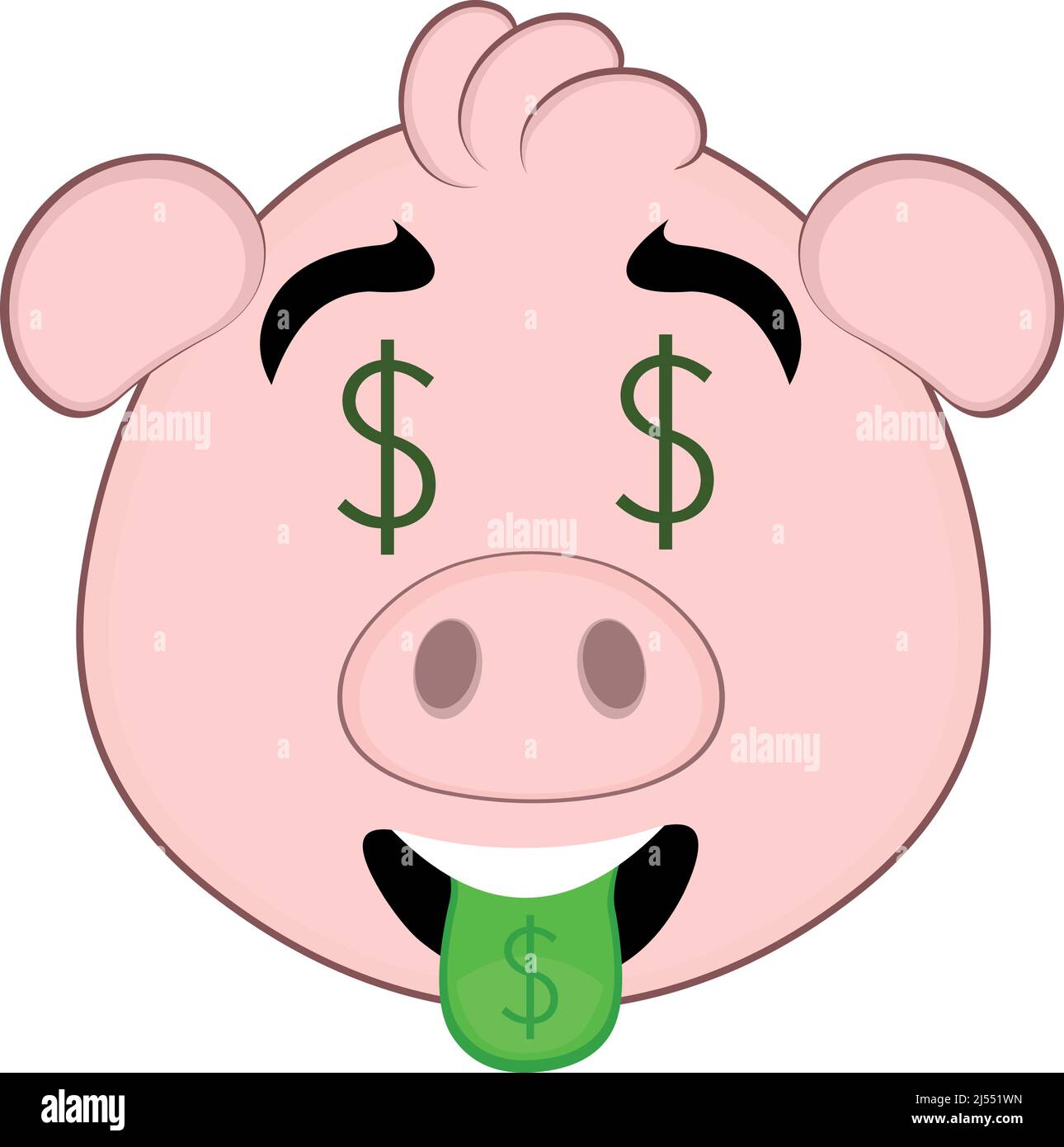 Vector illustration of the face of a cartoon pig with eyes and tongue with the dollar symbol Stock Vector Image & Art - Alamy Vector illustration of the face of a cartoon pig with eyes and tongue with the dollar symbol Stock Vector Image & Art - Alamy