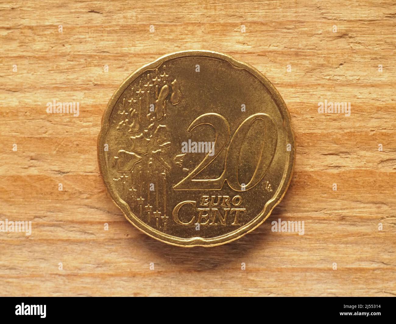 twenty cent coin common side, currency of the European Union Stock ...