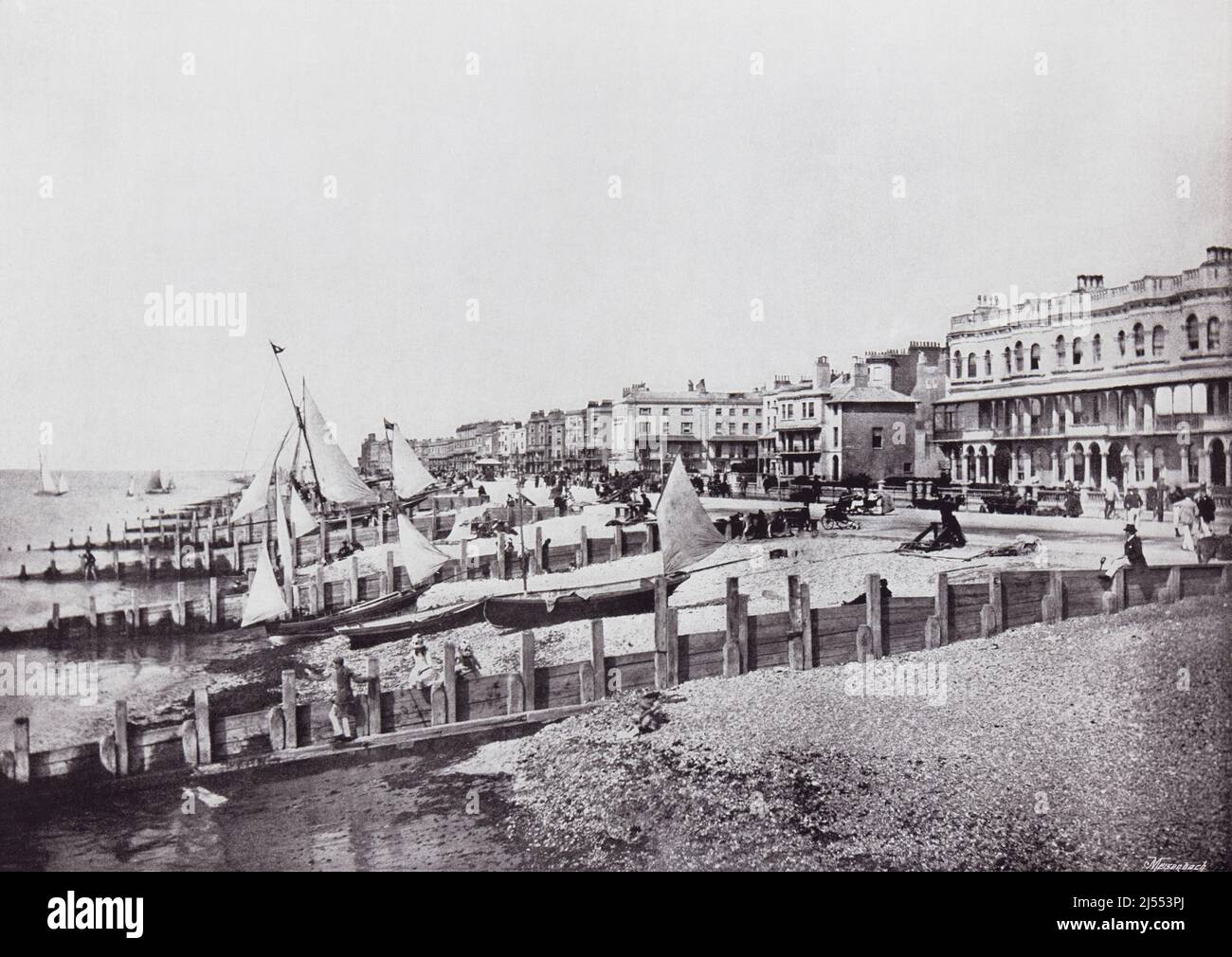 Worthing, West Sussex, England, seen here in the 19th century.  From Around The Coast,  An Album of Pictures from Photographs of the Chief Seaside Places of Interest in Great Britain and Ireland published London, 1895, by George Newnes Limited. Stock Photo