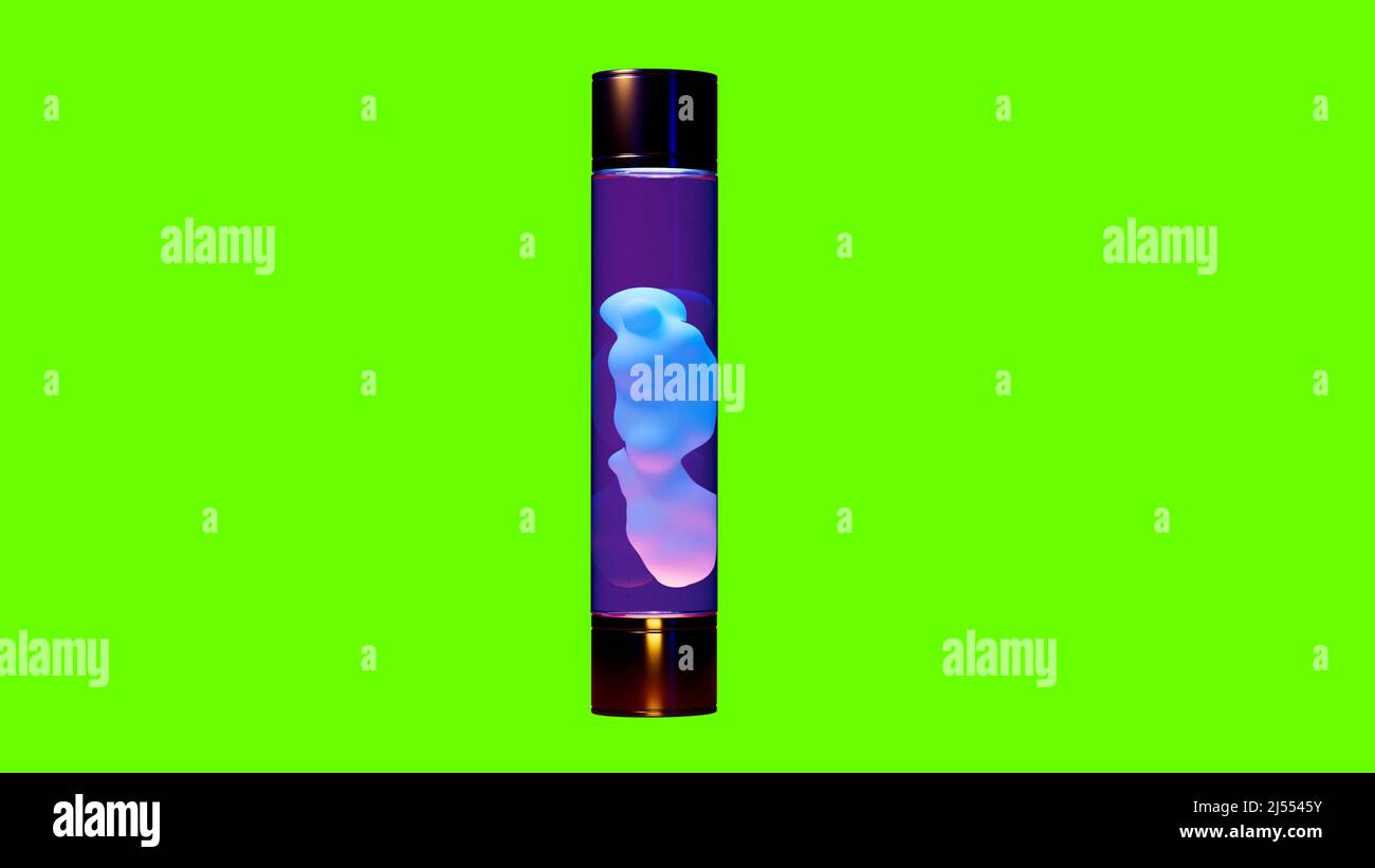 purple shining lava lamp on green screen, isolated - object 3D illustration  Stock Photo - Alamy