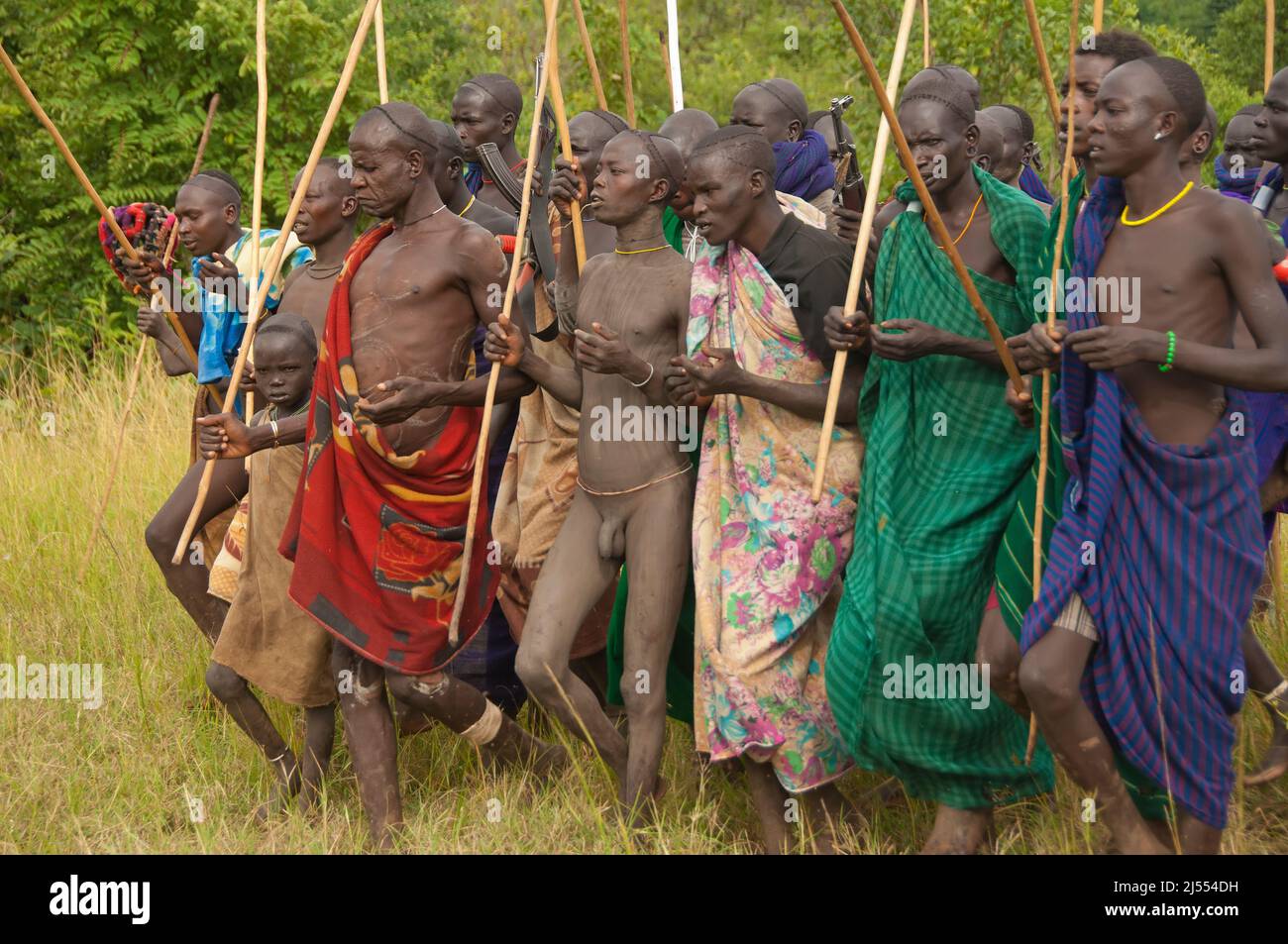 Winner of the Donga stick fighting in Surma tribe , Omo Ethiopia