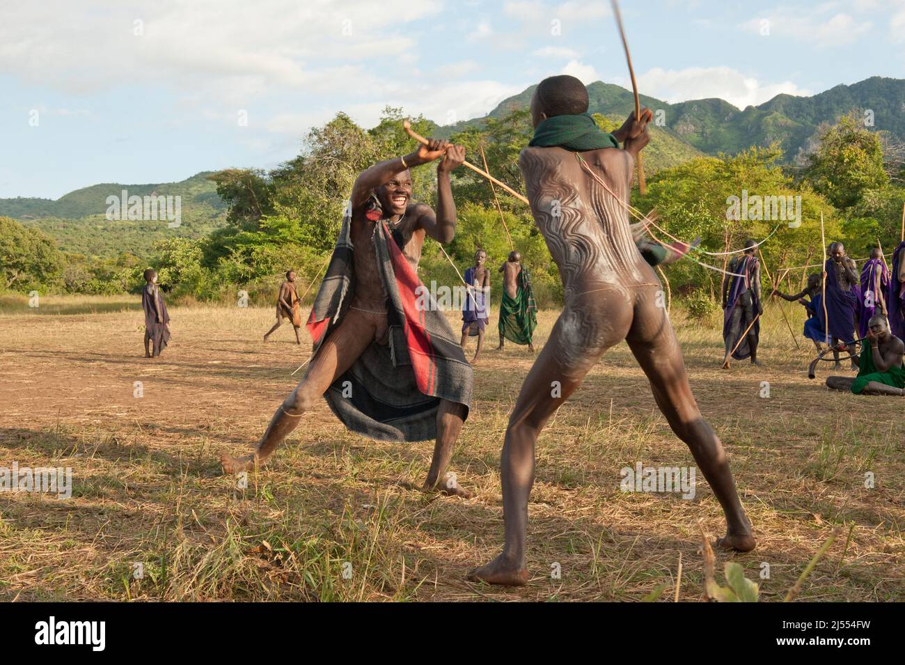 Donga stick fighters hi-res stock photography and images - Alamy