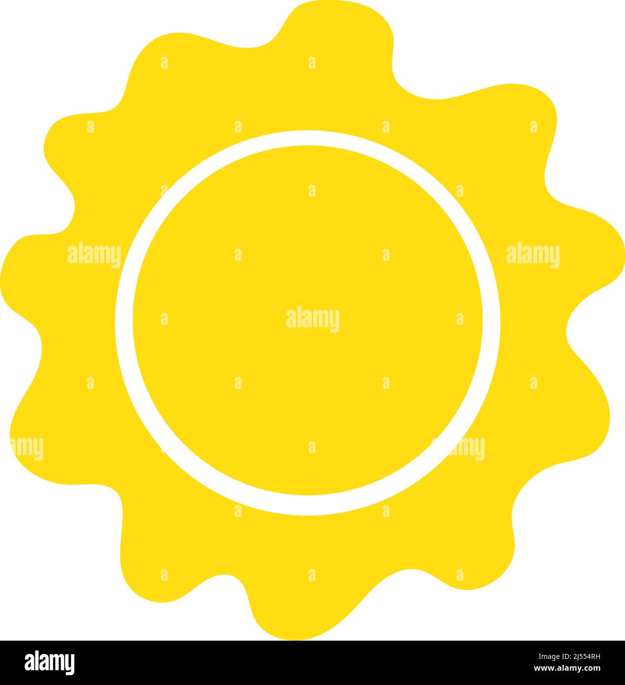 Yellow spot of Sun. Global warming, glow energy spring, illustration