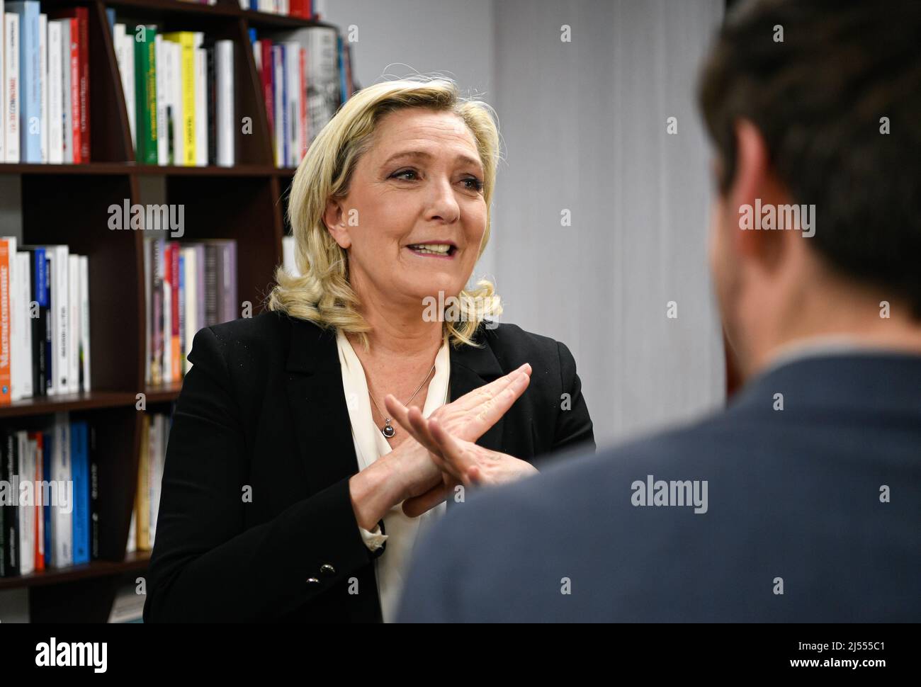Marine Le Pen, Rassemblement National (RN) leader and candidate for the 2022 French presidential election in Paris, November 15, 2021. Stock Photo