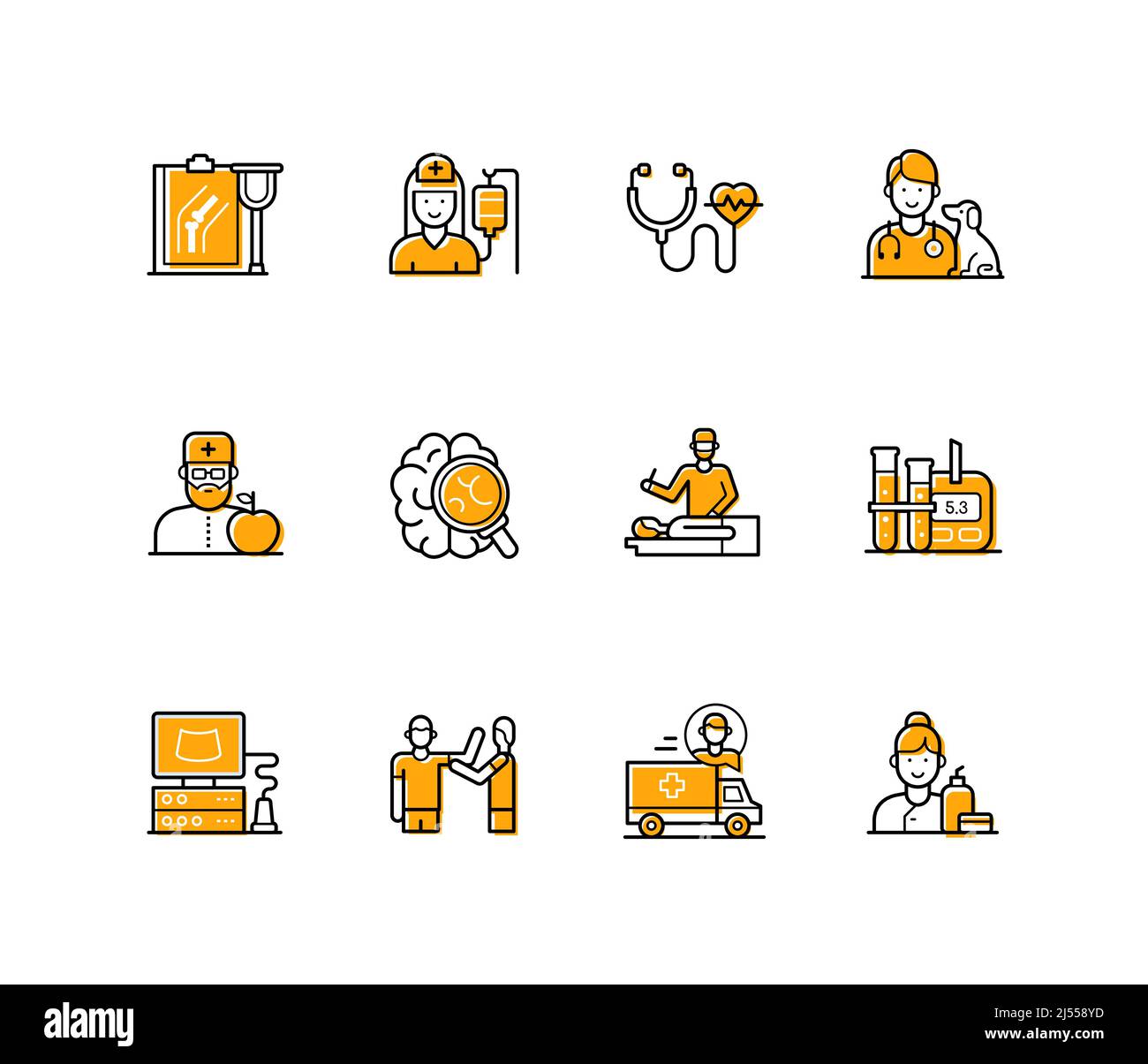 Health care - modern line design style icons set Stock Vector Image ...