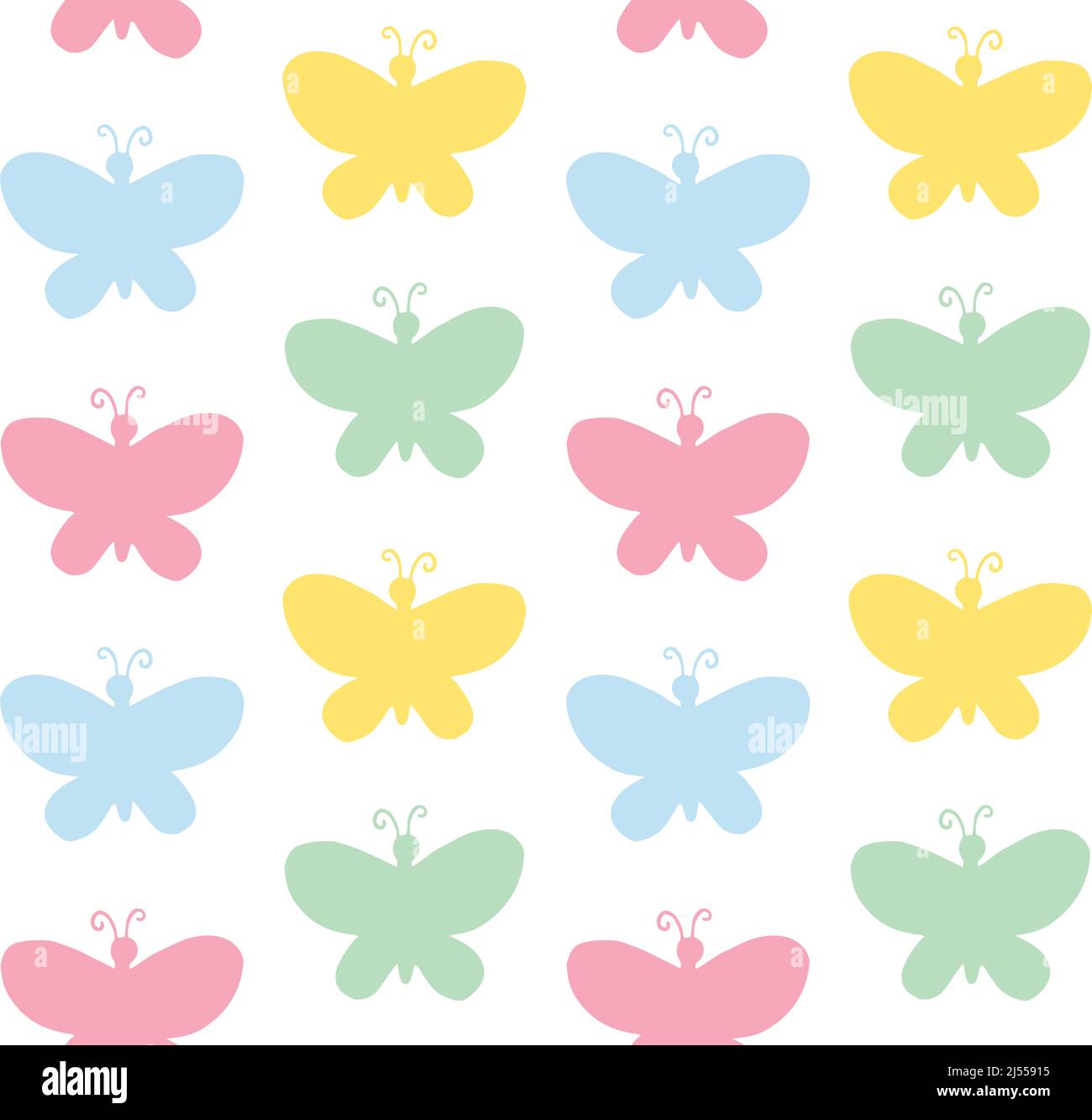 Vector seamless pattern of hand drawn butterfly Stock Vector Image ...