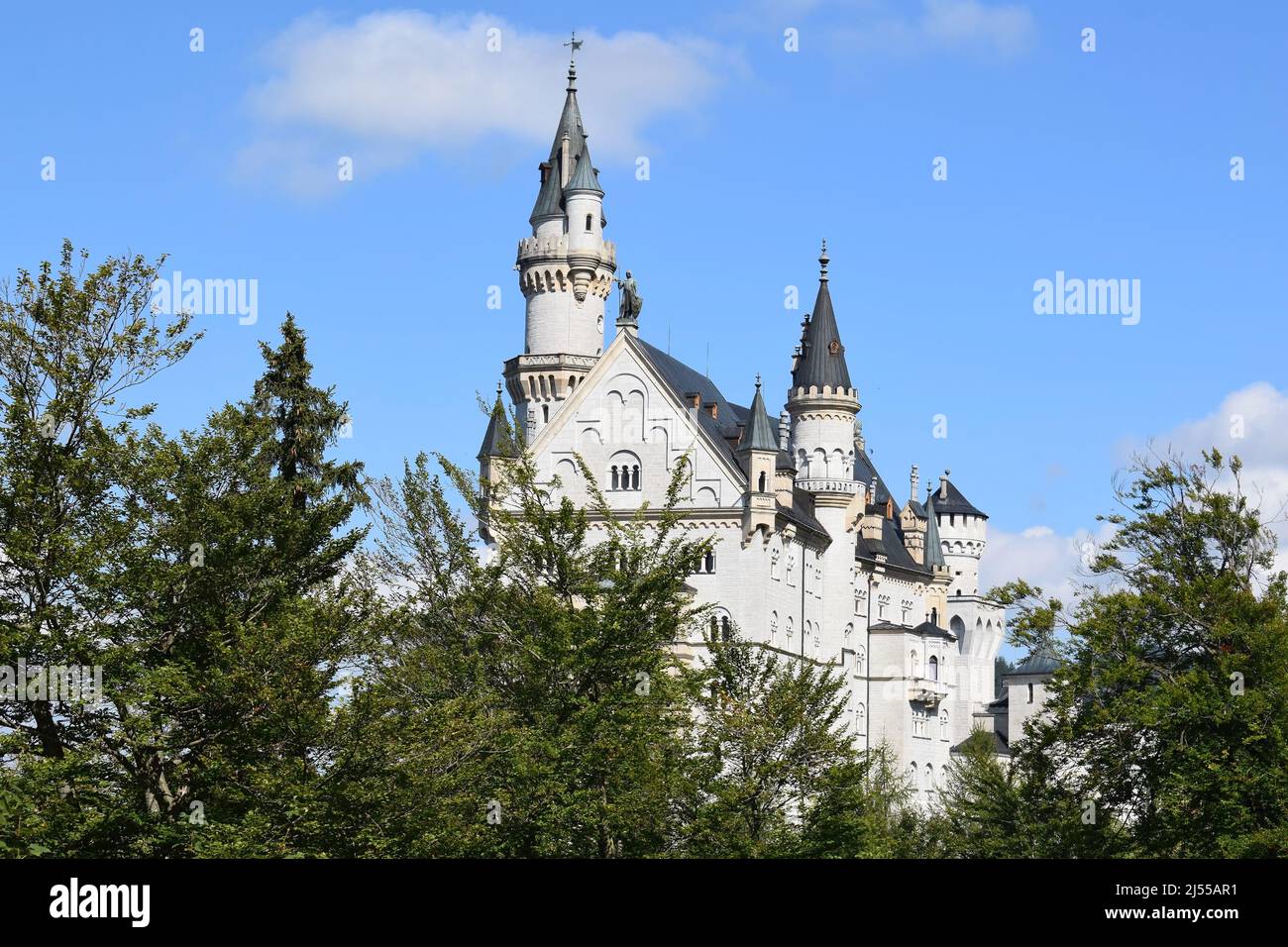 Famous castle located at South Bavaria (called Neuschwanstein Castle). Palace of King Ludwig II. Also known as 'Disney castle'. Bavaria, Germany Stock Photo