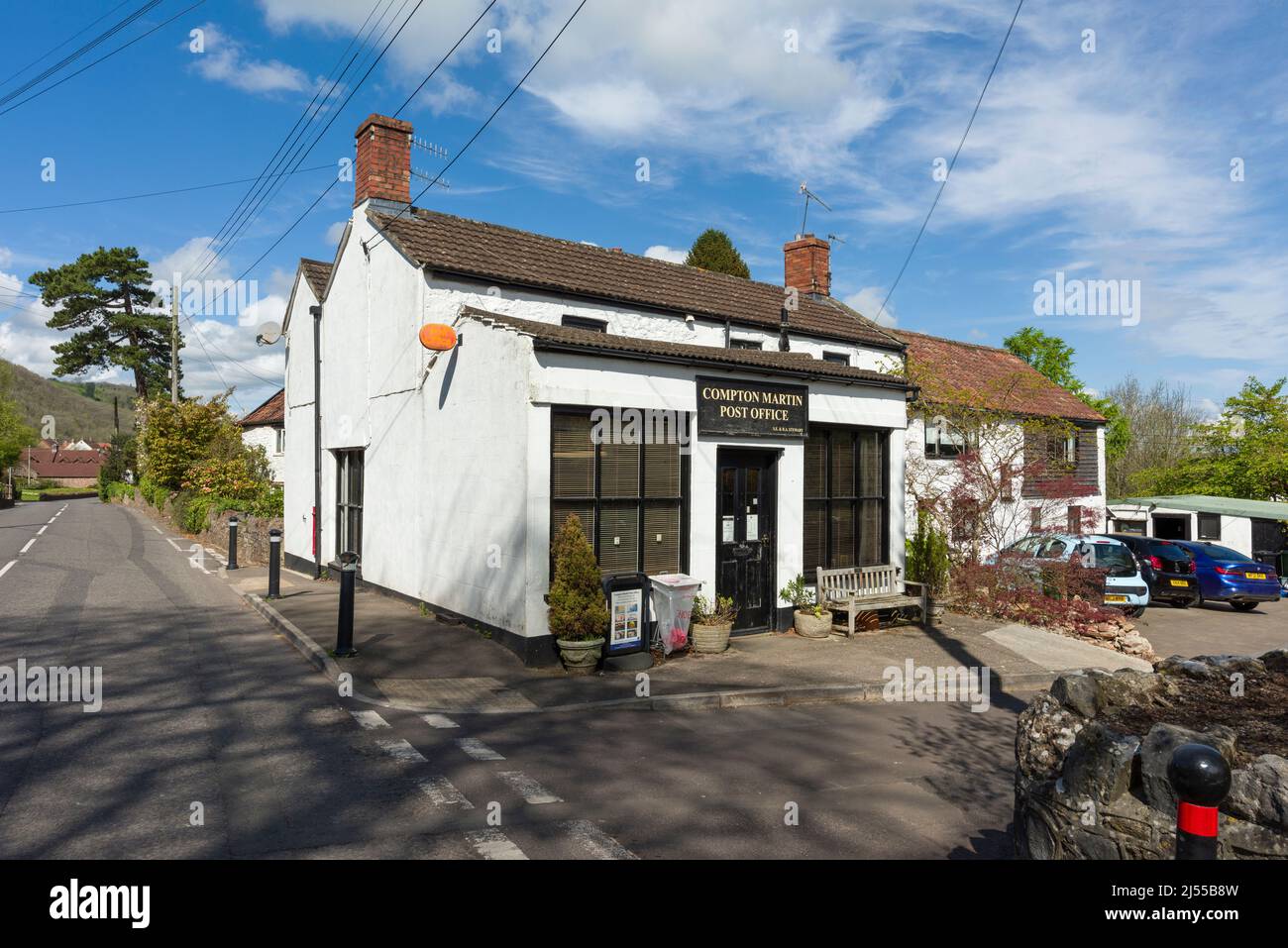 The village post office in Compton Martin at the foot of the Mendip Hills, Somerset, England. Stock Photo