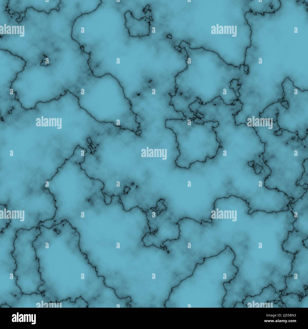 Turquoise blue marbling pattern background with dark gray granite texture in this design element. Stock Photo