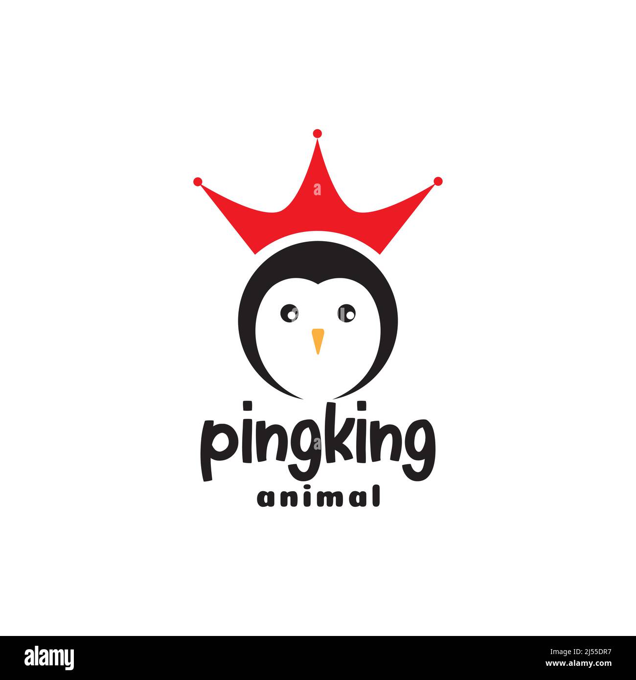 little penguin cute with crown logo design vector graphic symbol icon ...