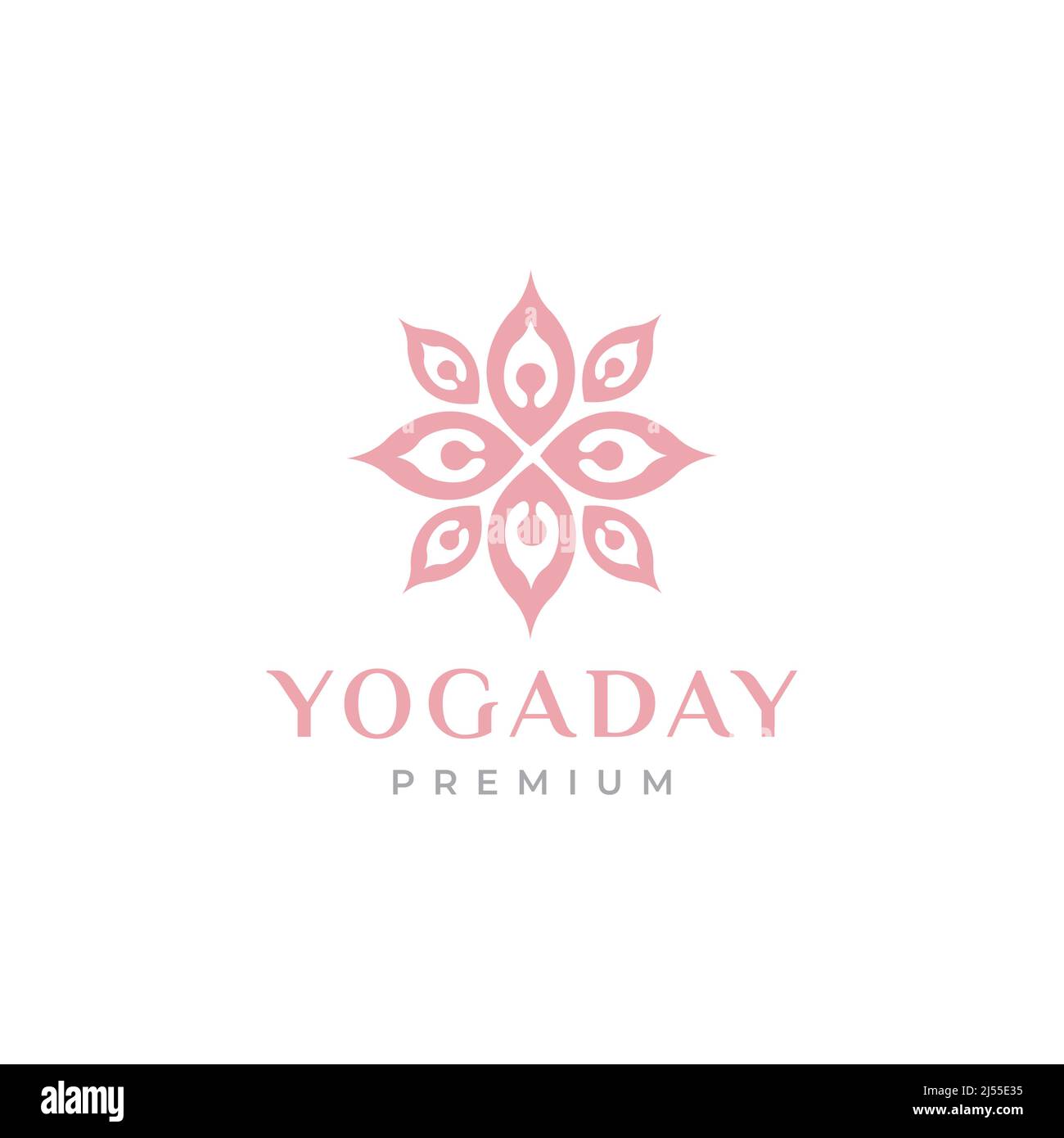 women yoga group with flower logo design vector graphic symbol icon ...