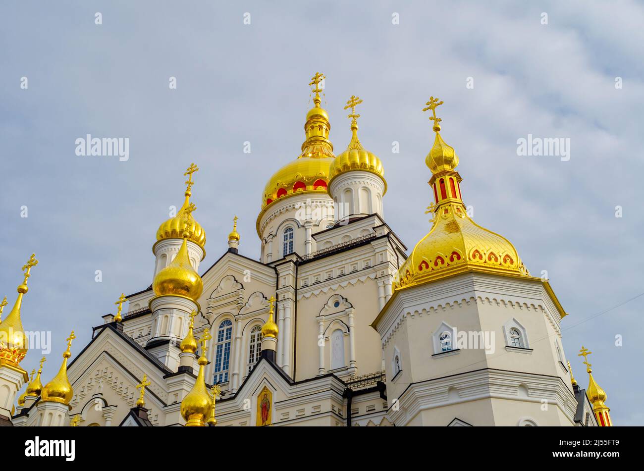 Complex of Orthodox monastery of Pochaiv Lavra. Religious buildings