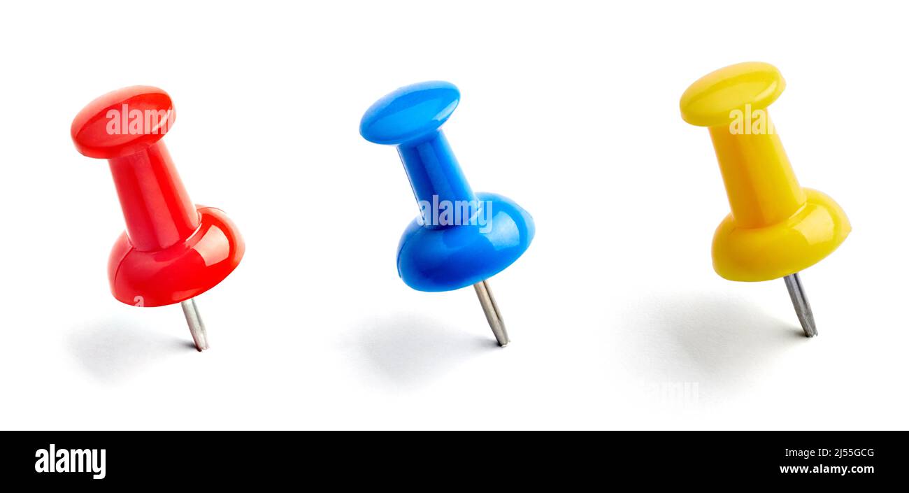 push pin paper clip thumbtack note office Stock Photo - Alamy