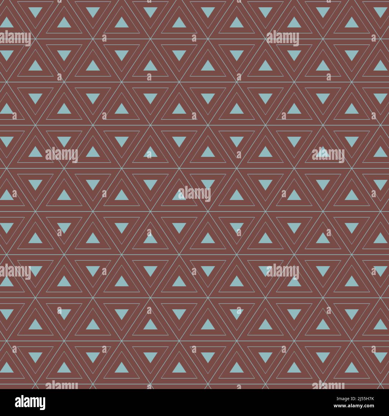 Triangular pattern background copper red and muted teal for design elements in modern colors. Stock Photo