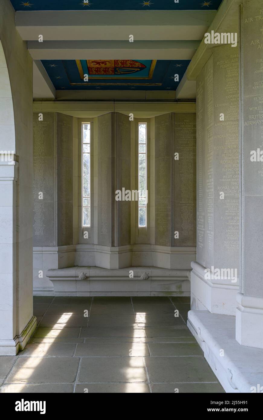 Runnymede Air Forces Memorial, Egham, Surrey. Dedicated to over 20,000 men and women lost without a grave, from the Commonwealth during World War II. Stock Photo