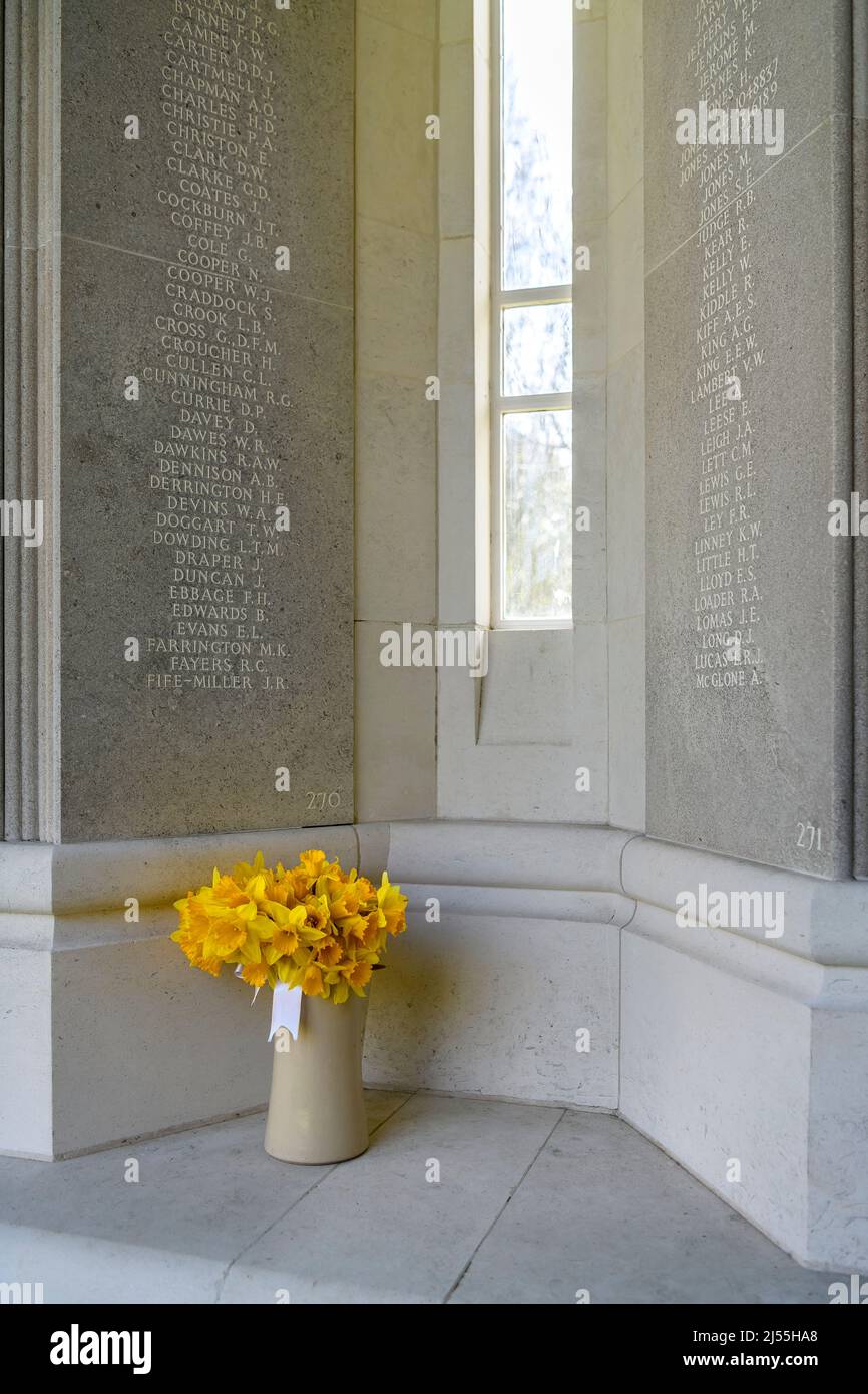 Runnymede Air Forces Memorial, Egham, Surrey. Dedicated to over 20,000 men and women lost without a grave, from the Commonwealth during World War II. Stock Photo