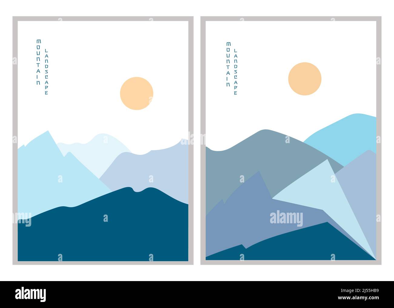 Abstract mountain landscape poster. Vector illustration. Posters Stock
