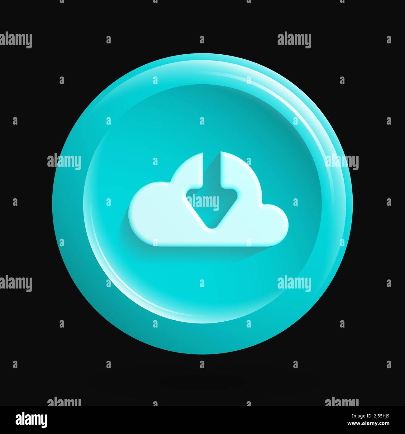Data Clouding Round Icon. Vector illustration Stock Vector